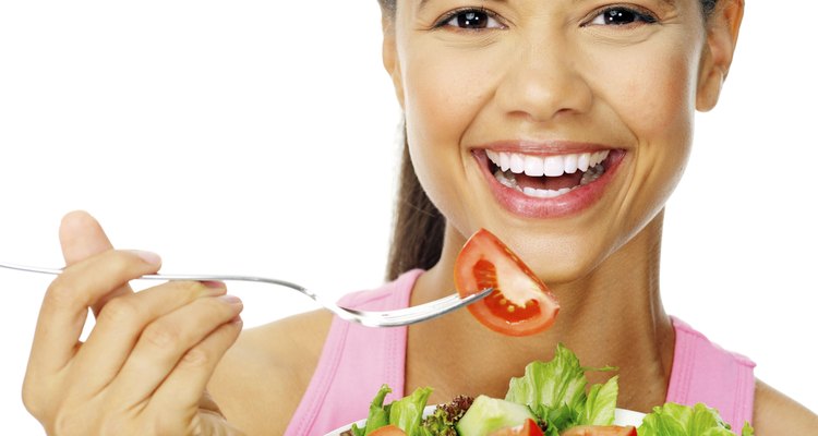 salad woman happy