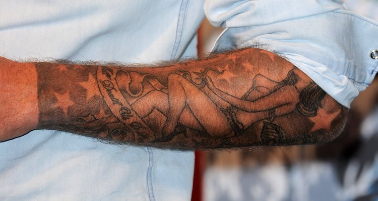 El brazo tatuado de David Beckham.