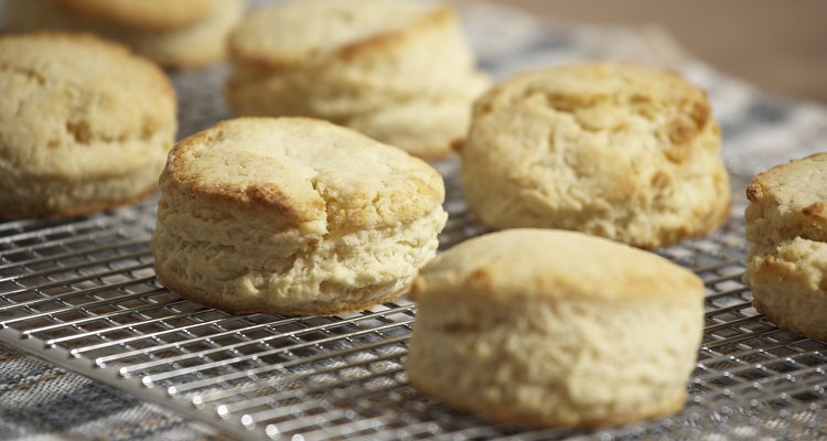 Fresh muffins on cooling rack