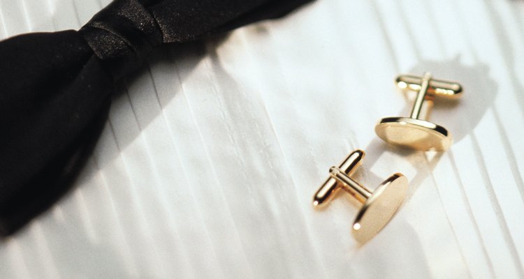 Cufflinks and tuxedo bow tie