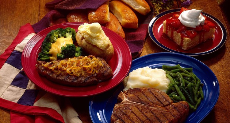Steak dinners with strawberry shortcake