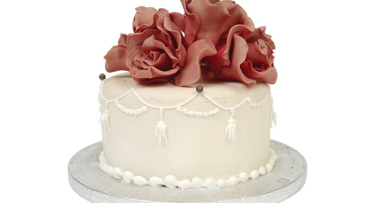 Attach several pastillage pieces together in an arrangement.