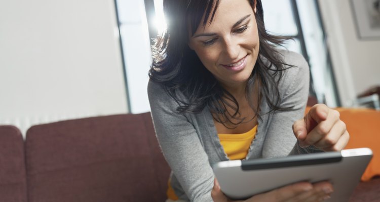 woman using tablet pc