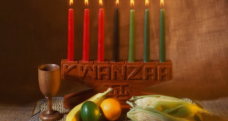 Kwanzaa candles and food