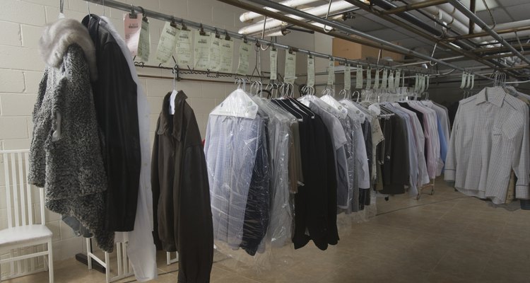 Clothes hanging in the laundrette