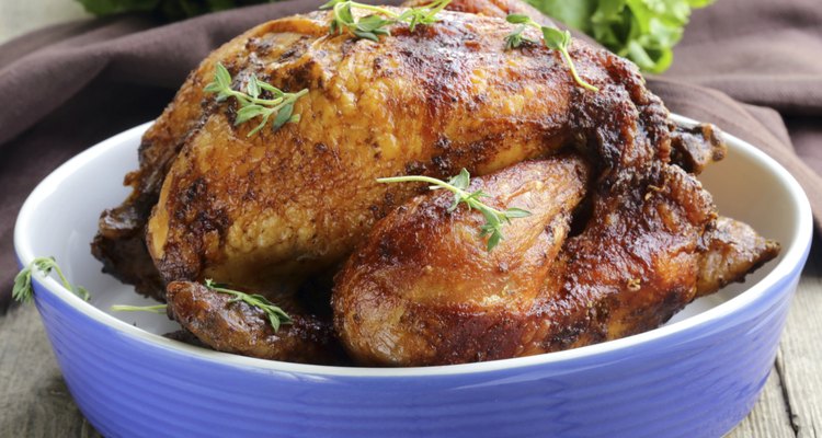 roasted chicken with herbs (thyme and sage)