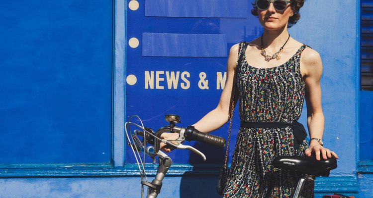 woman and bike