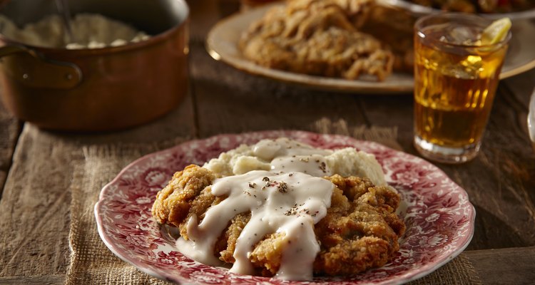 Homemade chicken fried steak dinner