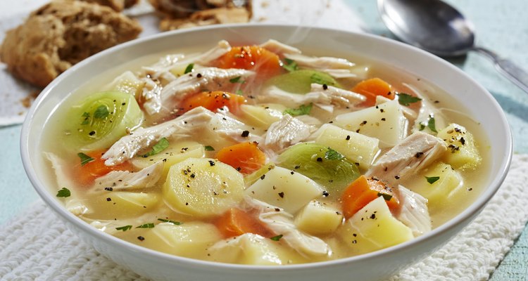 Wholesome chicken soup stew