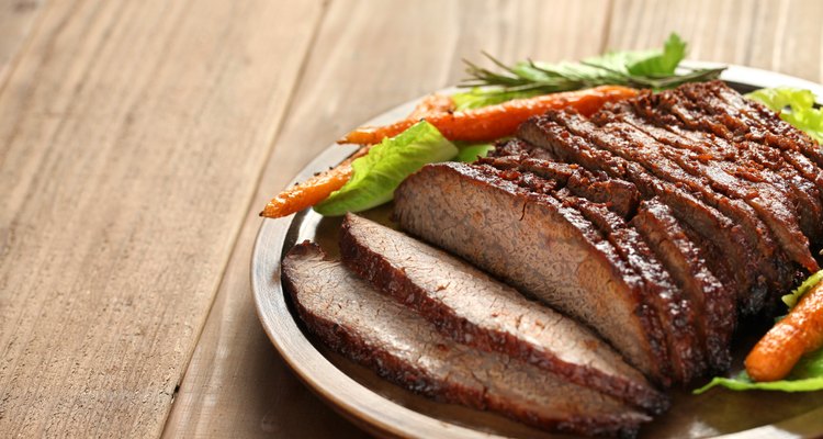 barbecue beef brisket with copy space