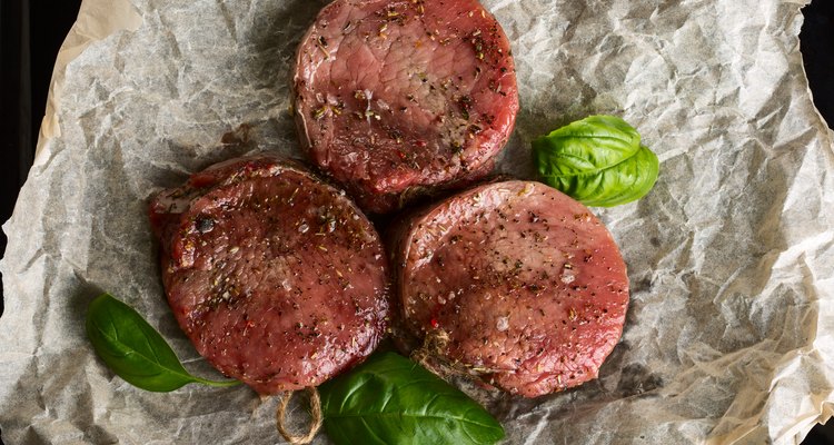 Raw beef medallions