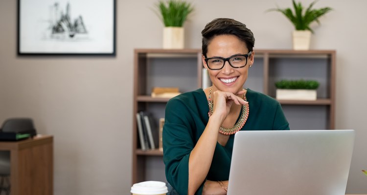 Successful business woman smiling