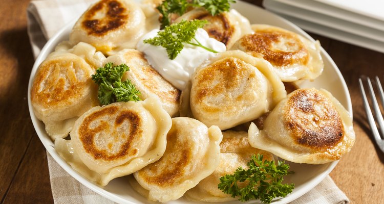 Homemade Polish Pierogis with Sour Cream