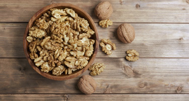 Walnuts in wooden bowl