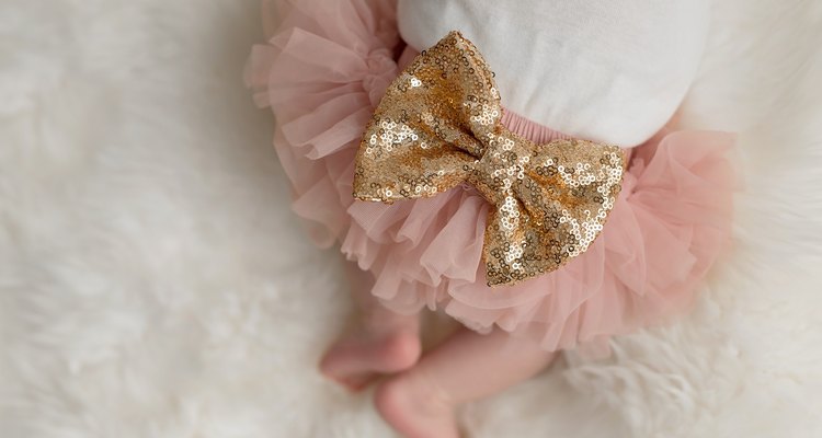 Sparkly Sequin Bow on a Baby Girl's Bottom