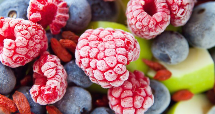 Frozen blackberries fruits