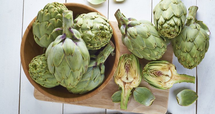 Fresh artichokes to cook