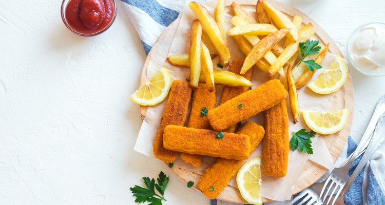 Fried Fish Sticks with French Fries