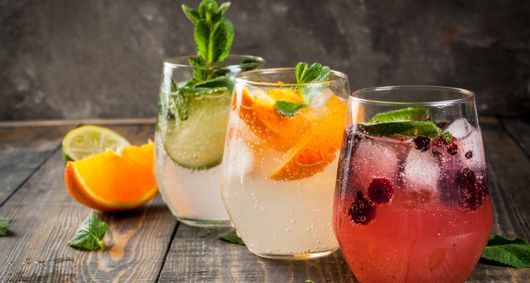 Set of three kinds of gin tonic