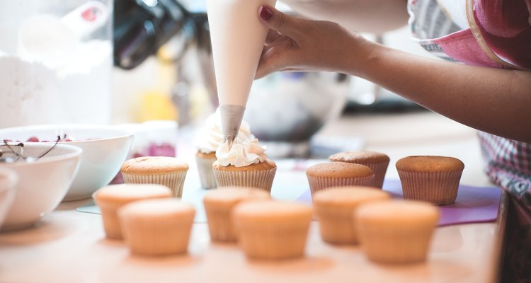 Cooking muffins closeup