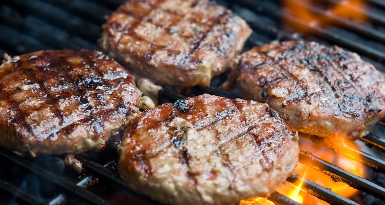 Hamburgers on the grill