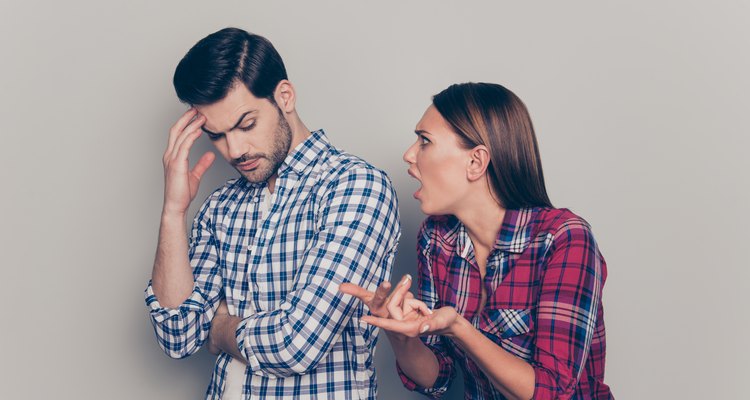 Girlfriend ranting to exasperated boyfriend.