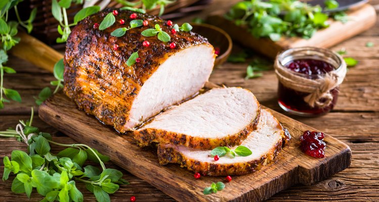 Roasted pork with cranberry and marjoram