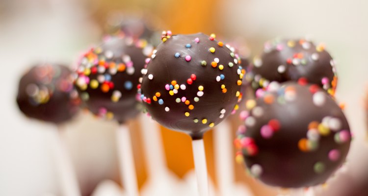 Delicious chocolate cake pops with sprinkles