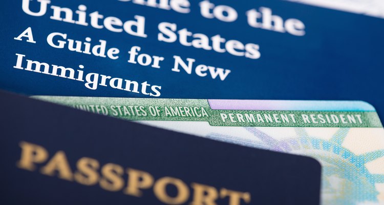 United States resident card, immigration concept