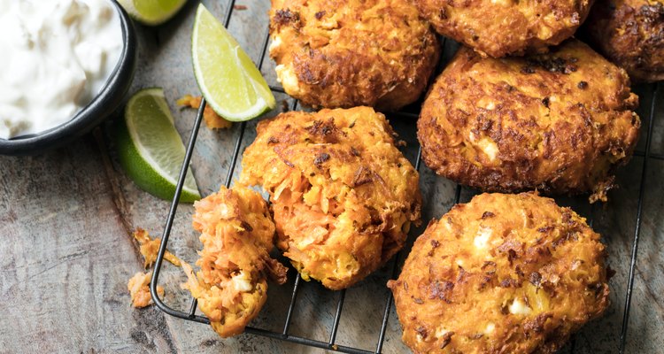 Fritters with Carrot Sweet Potato and Feta