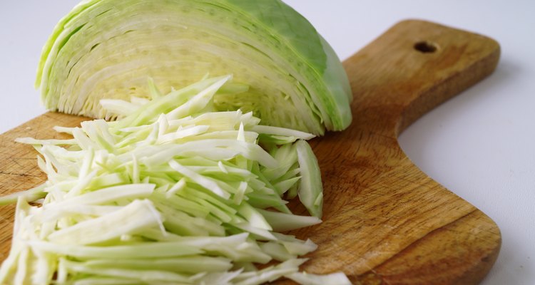 Shredded fresh cabbage
