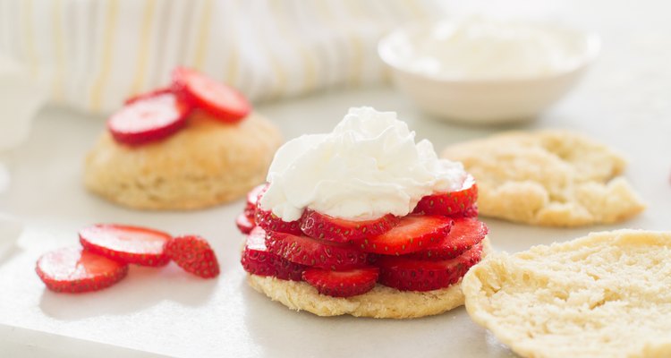 Strawberry shortcake with whipped cream