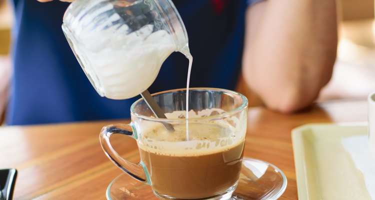 coffee with cream on table