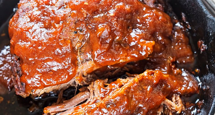 Slow cooked barbecue beef brisket with chipotle sauce