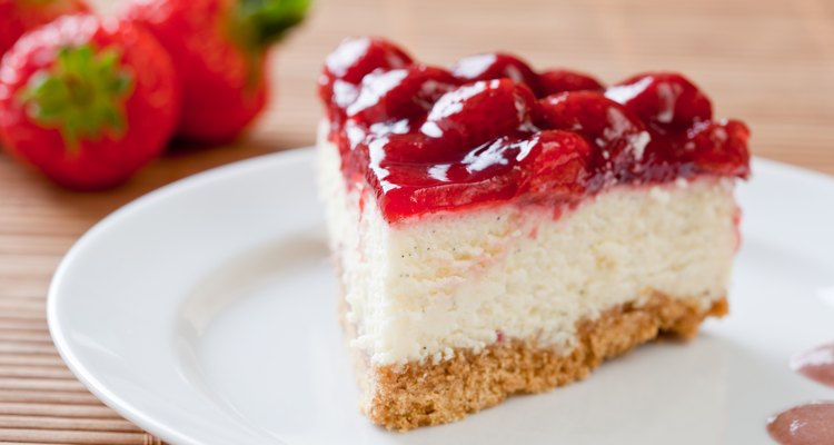 Slice of delicious strawberry cheese cake