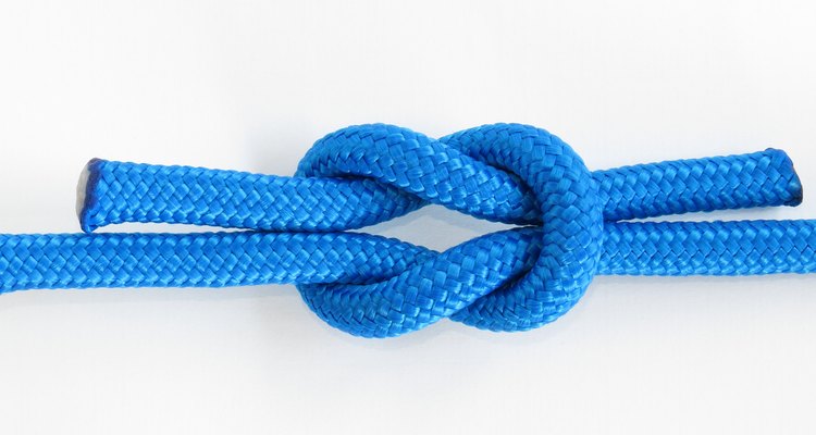 Reef knot, Square knot isolated on white background.