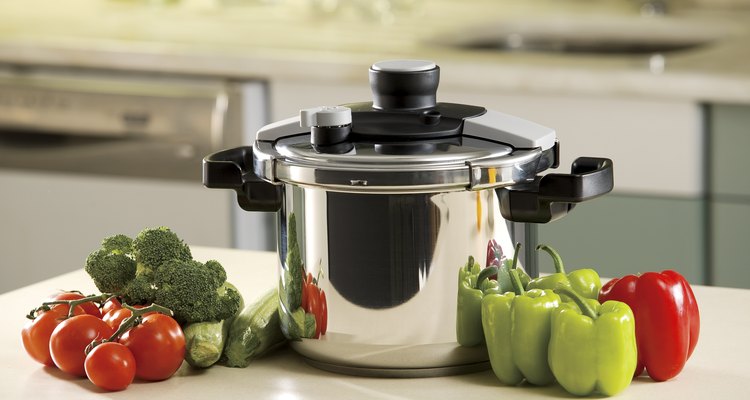 pressure cooker and vegetables