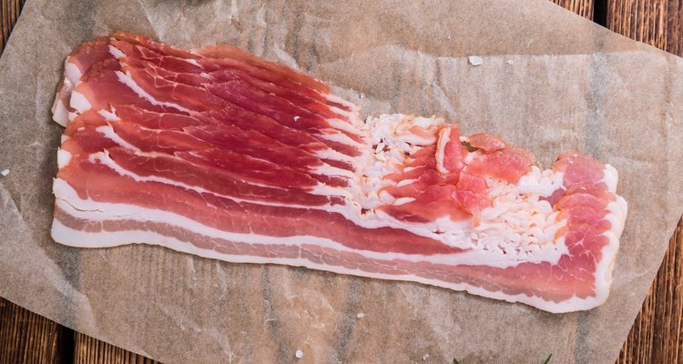 Portion of raw Bacon