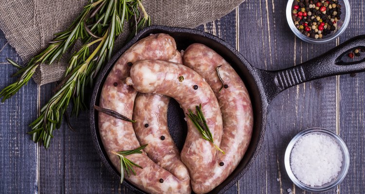 Raw sausage with spices