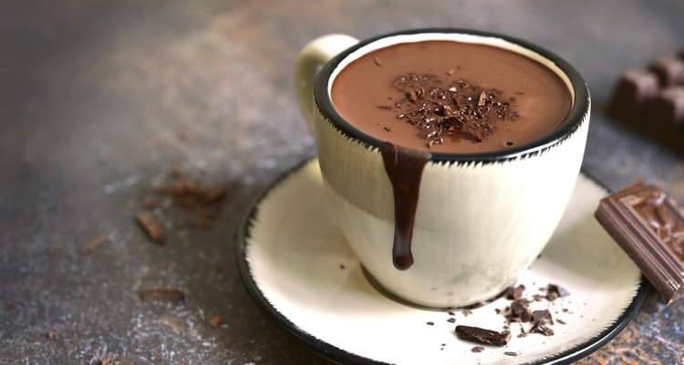 Thick spicy hot chocolate in a cup.