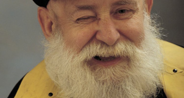 Make an old man's beard for a costume.