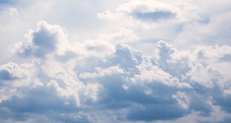 Puffy clouds that resemble candyfloss are easy to make with the paintbrush tool.