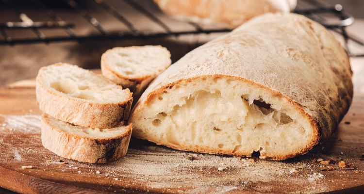 Fresh Italian bread on a cutting board