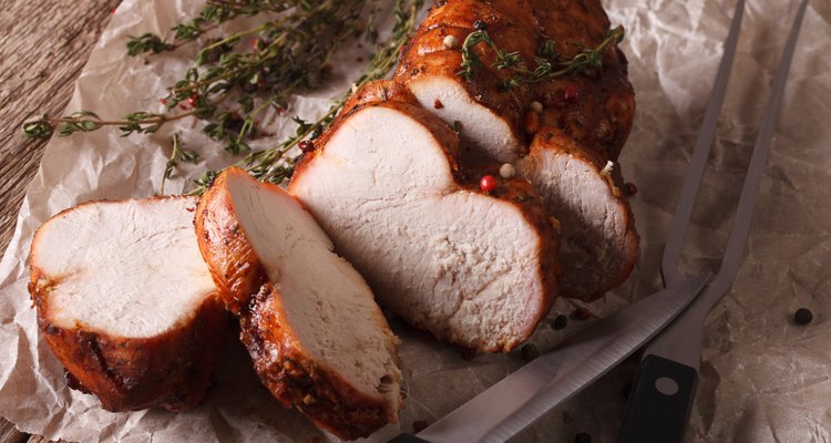 Turkey fillet roasted close-up on the table. horizontal