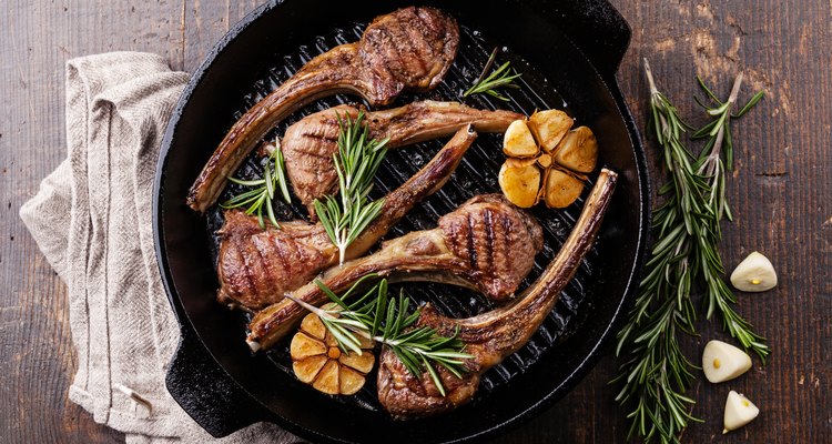 Roasted lamb ribs with rosemary and garlic