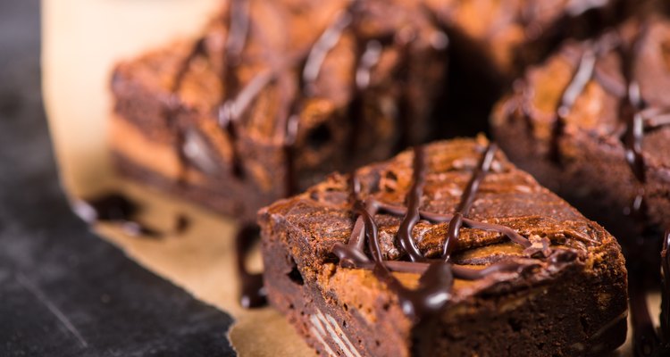 Homemade artisan dark chocolate brownies