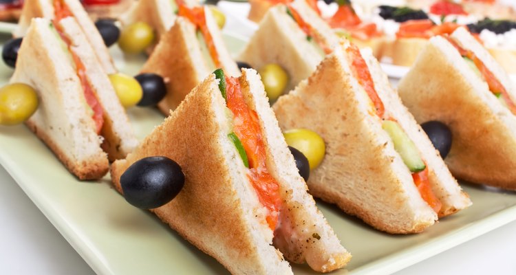 club sandwiches with salmon