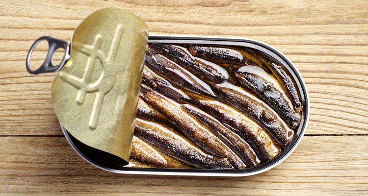 Sprat in an open tin can