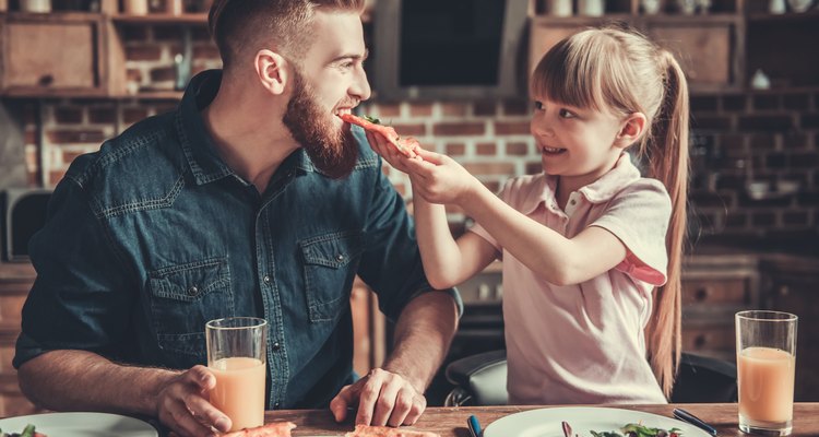 Dad and daughter cooking