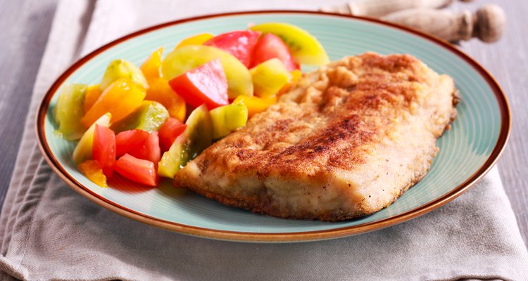 Fried fish and salad